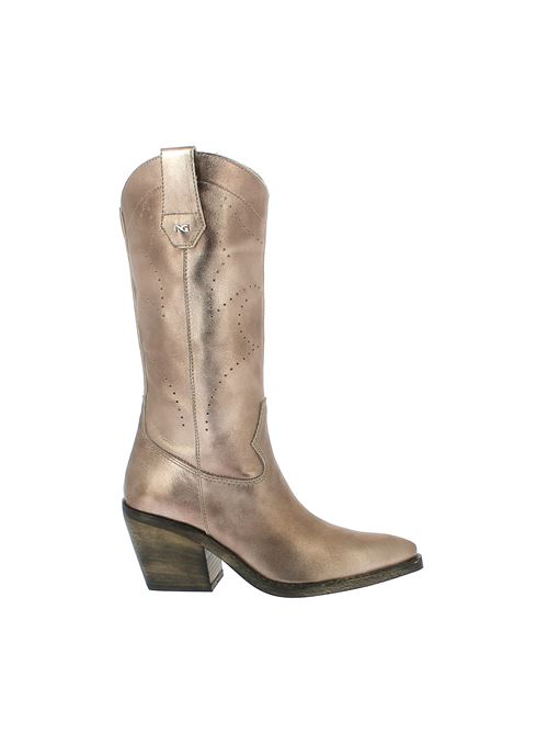 stivale texano da donna in pelle oro vintage NERO GIARDINI | E409795D406